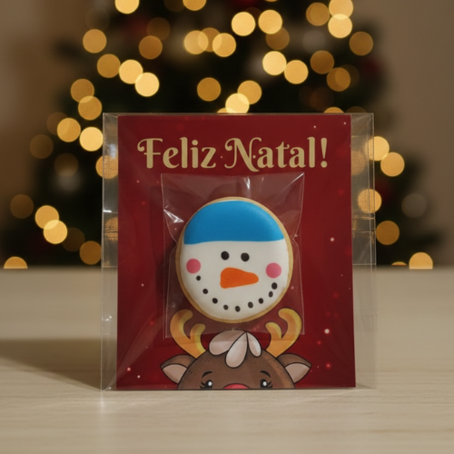 1 Unidade - Biscoito Formato Boneco de Neve